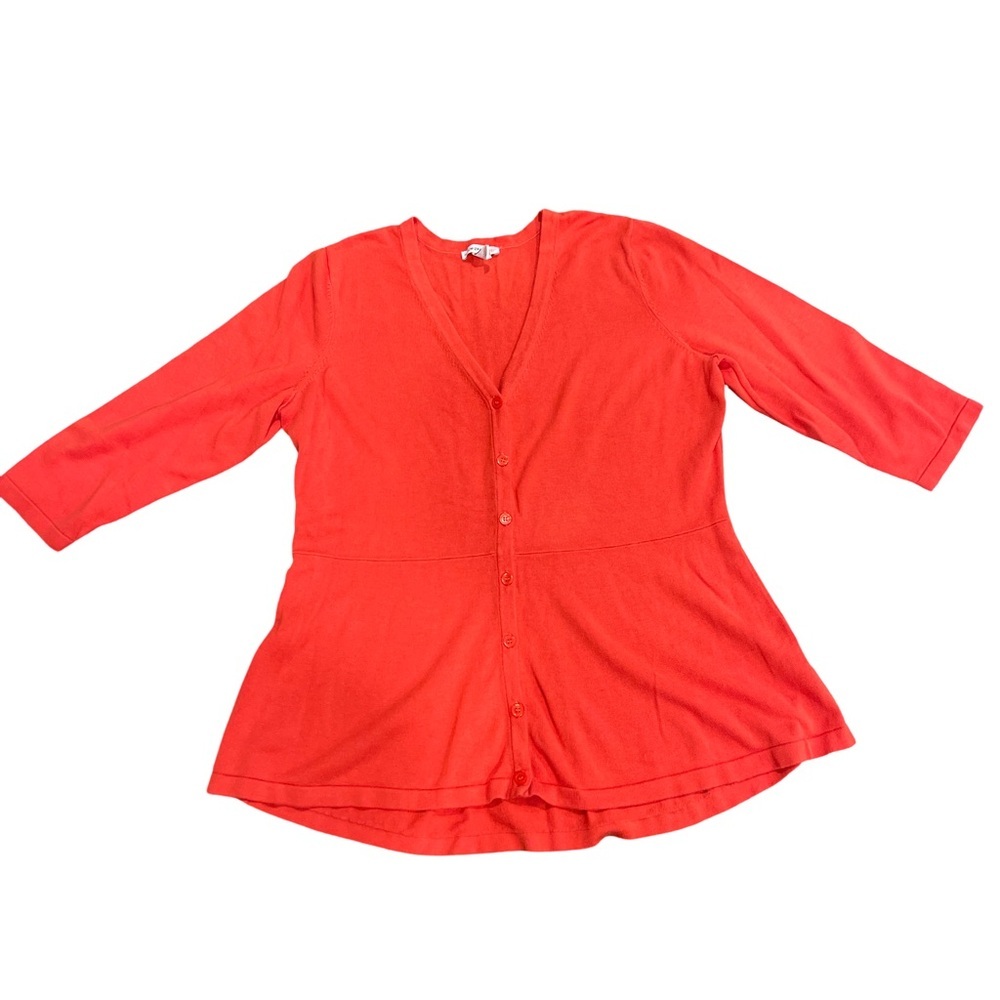 Isaac Mizrahi Red Fitted Cardigan Blouse - Picture 1 of 3